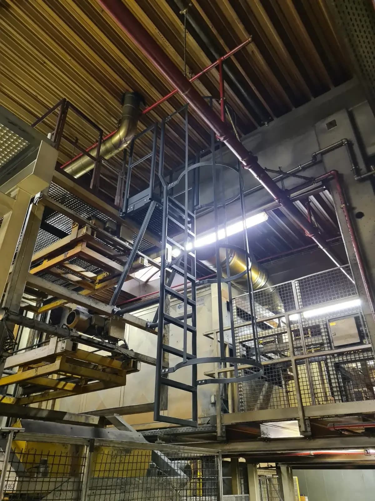 Wartungsplattform und Steigleiter für eine Industrieanlage